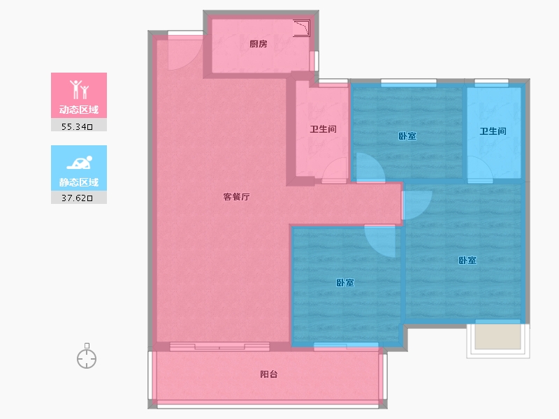 福建省-龙岩市-江南名府-84.00-户型库-动静分区