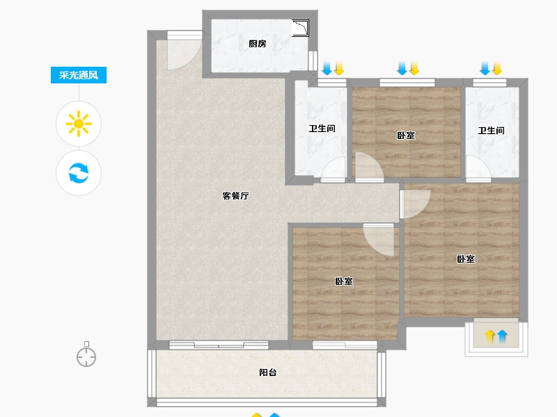 福建省-龙岩市-江南名府-84.00-户型库-采光通风