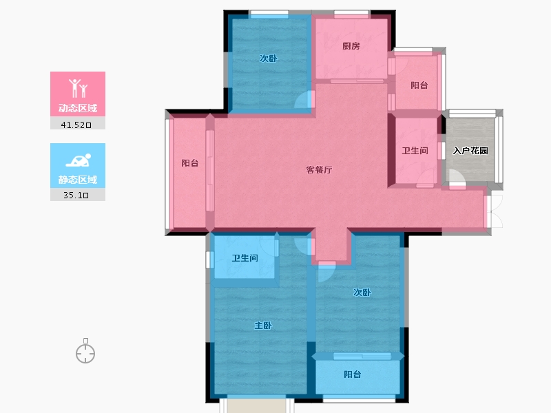 山东省-济南市-汇阳幸福城-69.00-户型库-动静分区