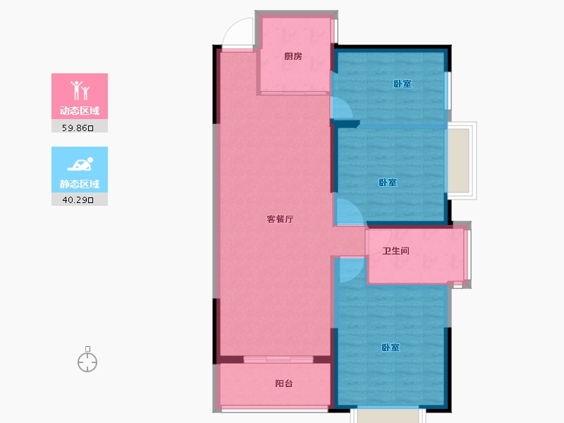 河南省-洛阳市-恒泰中心-90.86-户型库-动静分区