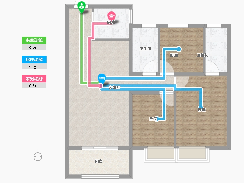 山东省-烟台市-万城华府-96.01-户型库-动静线