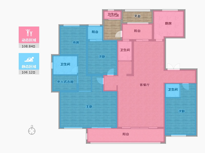 山东省-济南市-凤凰国际-203.72-户型库-动静分区