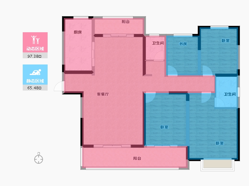 河南省-郑州市-星联湾·璟和-146.95-户型库-动静分区