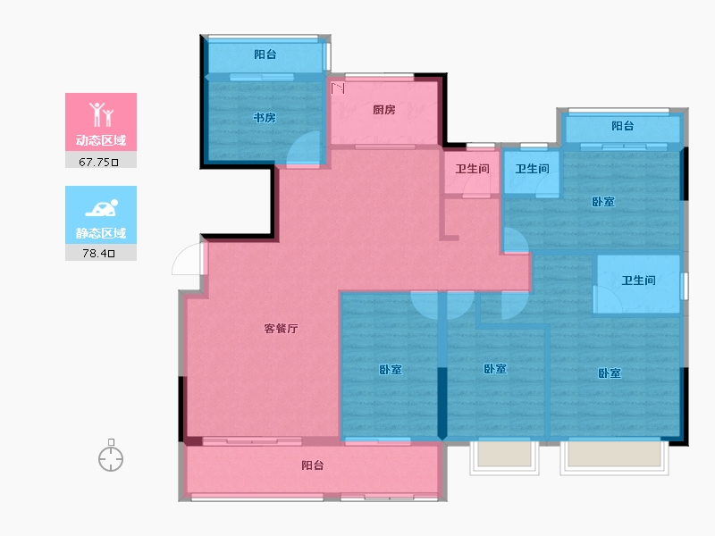 福建省-龙岩市-武平盛世鑫城-132.76-户型库-动静分区