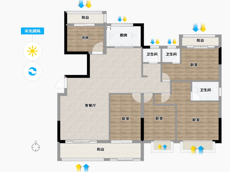 福建省-龙岩市-武平盛世鑫城-132.76-户型库-采光通风