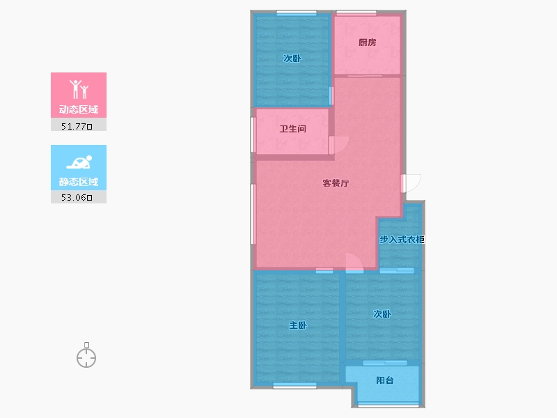 山东省-潍坊市-中房幸福名都-94.40-户型库-动静分区