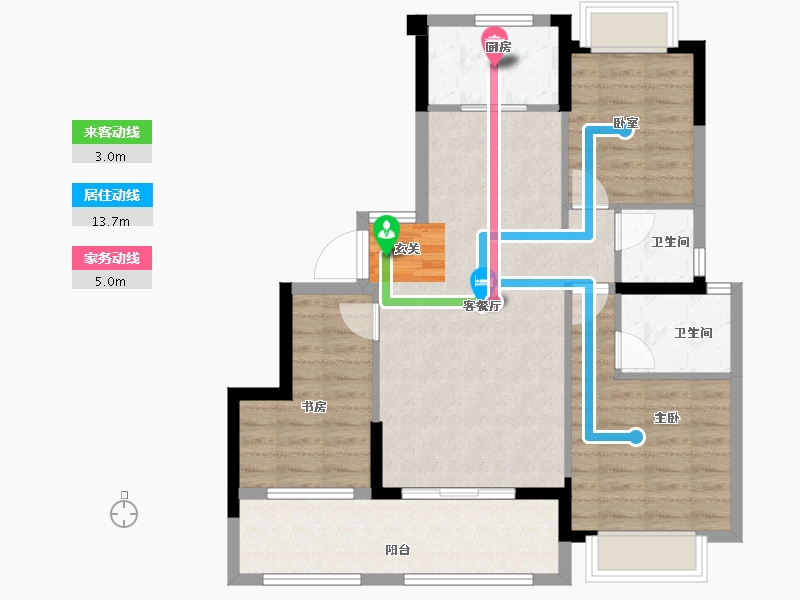 福建省-漳州市-碧桂园公园上城-83.82-户型库-动静线