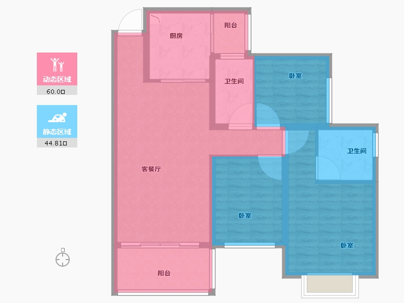 山东省-菏泽市-恒大绿洲-93.99-户型库-动静分区