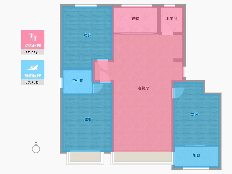 山东省-潍坊市-紫金园·世家别院-104.00-户型库-动静分区