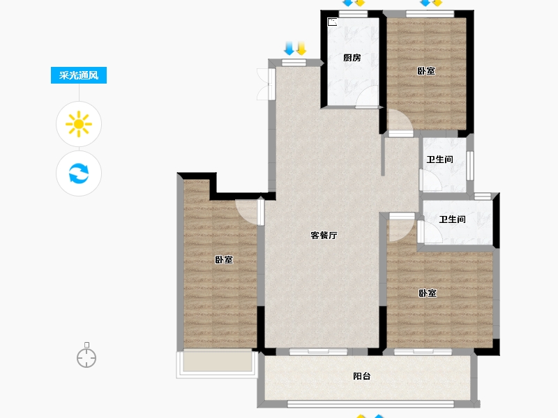 河南省-安阳市-久巢阿丽拉花园-110.00-户型库-采光通风