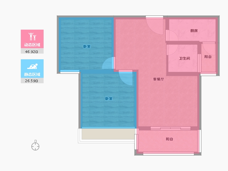 山东省-菏泽市-军威舜馨苑-65.00-户型库-动静分区