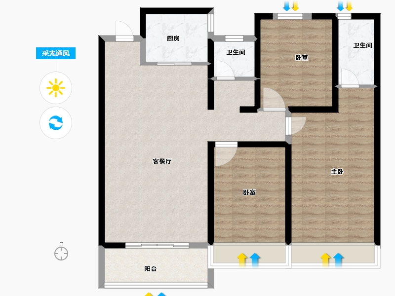 河南省-安阳市-内黄水木名门-101.50-户型库-采光通风