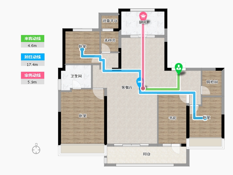 安徽省-合肥市-天鹅湖ΜΟΜΛ-143.72-户型库-动静线