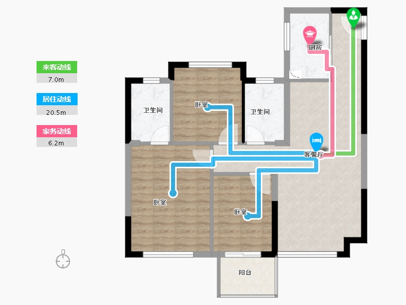 福建省-泉州市-南安中骏云景府-86.00-户型库-动静线