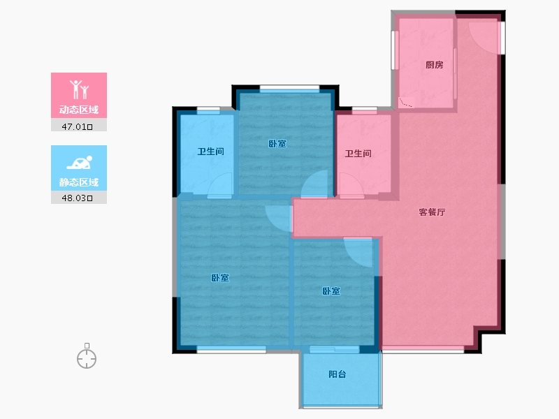 福建省-泉州市-南安中骏云景府-86.00-户型库-动静分区