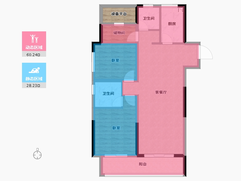 安徽省-合肥市-力高澜湖前城-82.11-户型库-动静分区