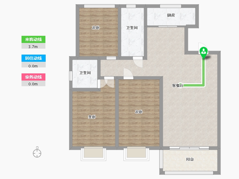 山东省-潍坊市-锦程嘉苑-106.60-户型库-动静线