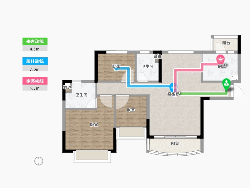 安徽省-合肥市-新滨湖恒大文化旅游城-88.00-户型库-动静线