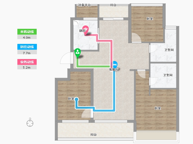 浙江省-舟山市-绿城柳岸晓风花园-97.82-户型库-动静线