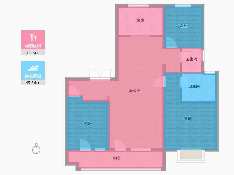 山东省-潍坊市-旭辉银盛泰博观熙岸-98.40-户型库-动静分区