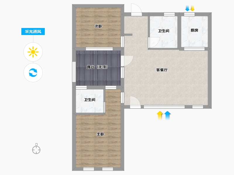 山东省-潍坊市-绿城田园牧歌-75.03-户型库-采光通风