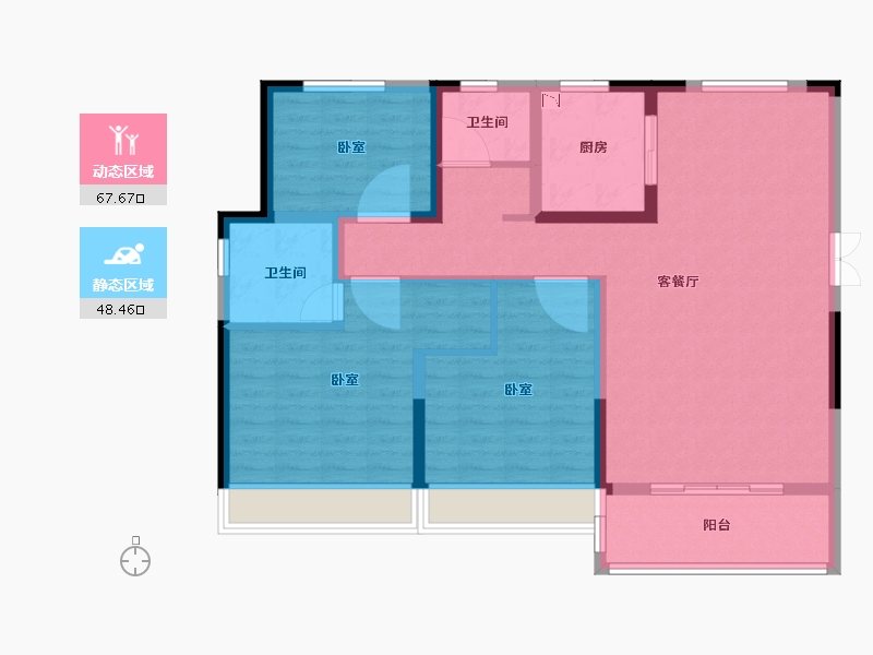 河南省-郑州市-宝地中央湿地-104.26-户型库-动静分区