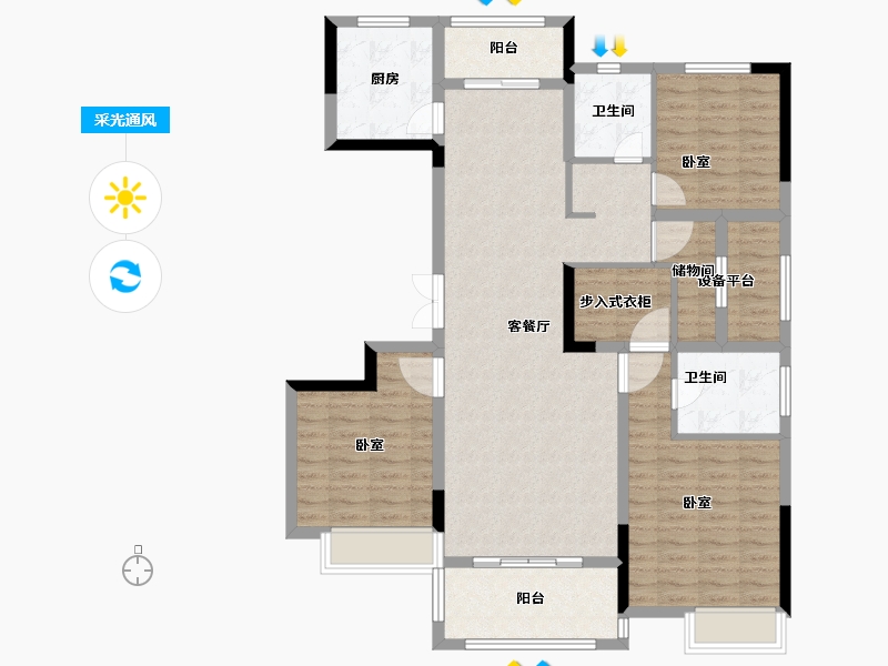 浙江省-绍兴市-光明海樾传奇-114.12-户型库-采光通风