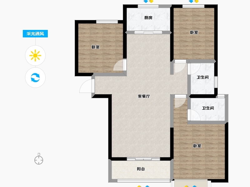 河南省-安阳市-金和湾-110.00-户型库-采光通风