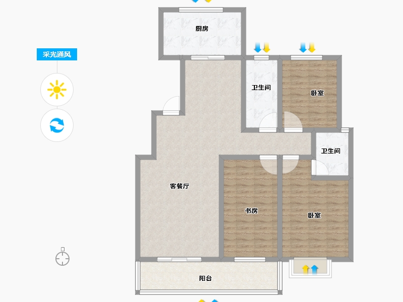 河南省-洛阳市-曌华水郡-118.71-户型库-采光通风