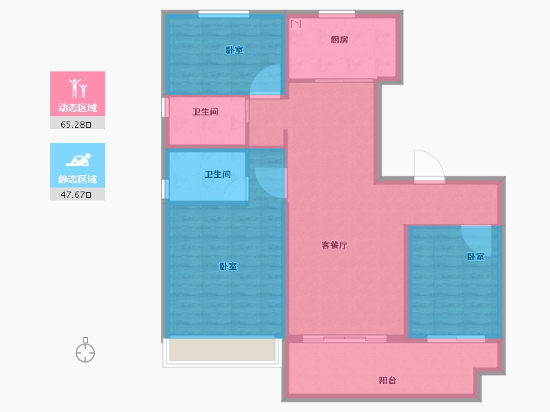 河南省-安阳市-碧桂园玺悦-102.00-户型库-动静分区