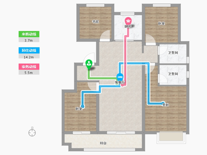 山东省-枣庄市-梁众·苹果郡-102.20-户型库-动静线