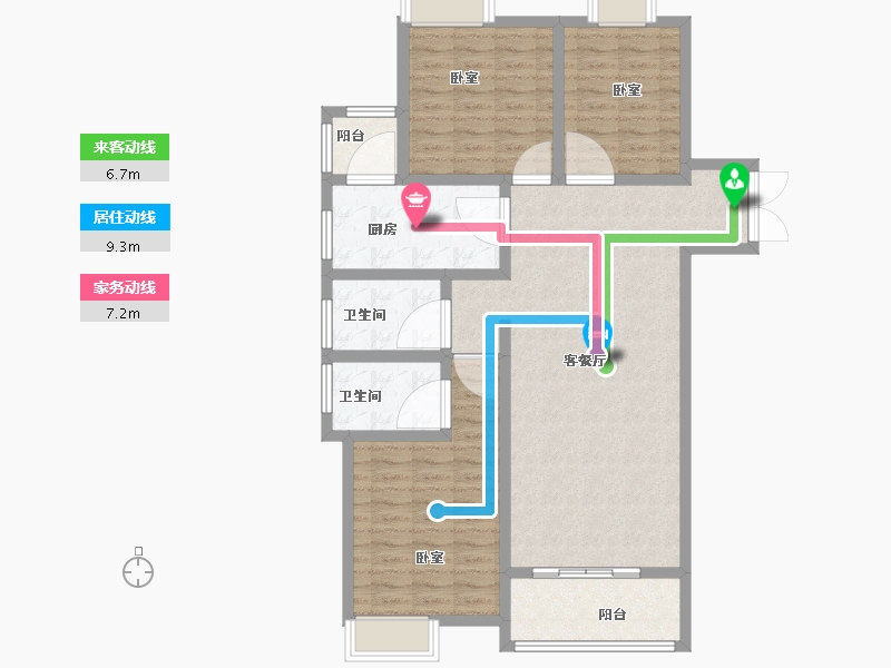 山东省-菏泽市-定陶维也纳国际城-107.00-户型库-动静线