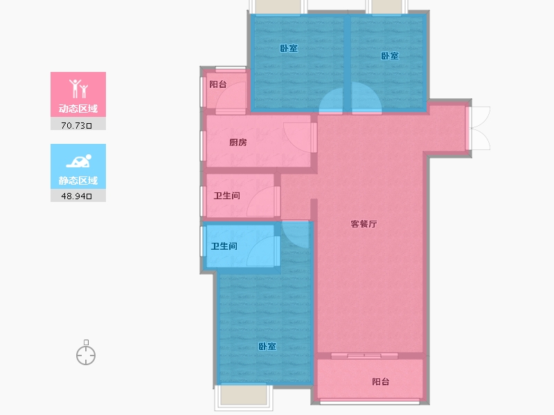 山东省-菏泽市-定陶维也纳国际城-107.00-户型库-动静分区