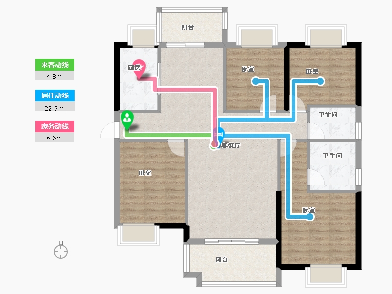 福建省-宁德市-德润悦汇里-111.00-户型库-动静线