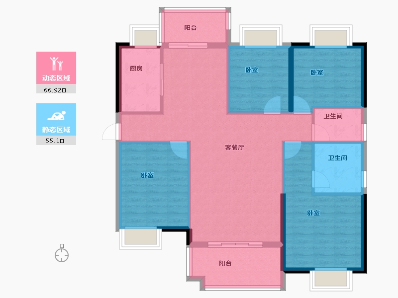 福建省-宁德市-德润悦汇里-111.00-户型库-动静分区