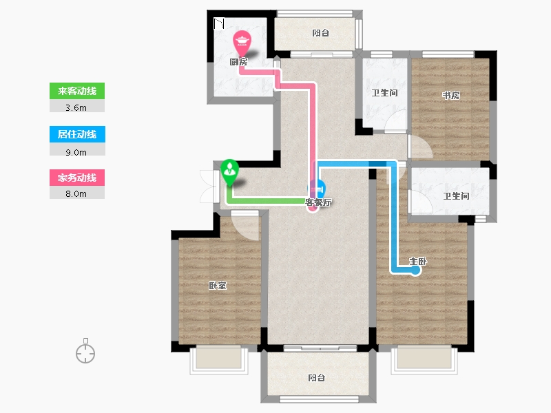 河南省-洛阳市-恒泰中心-109.54-户型库-动静线