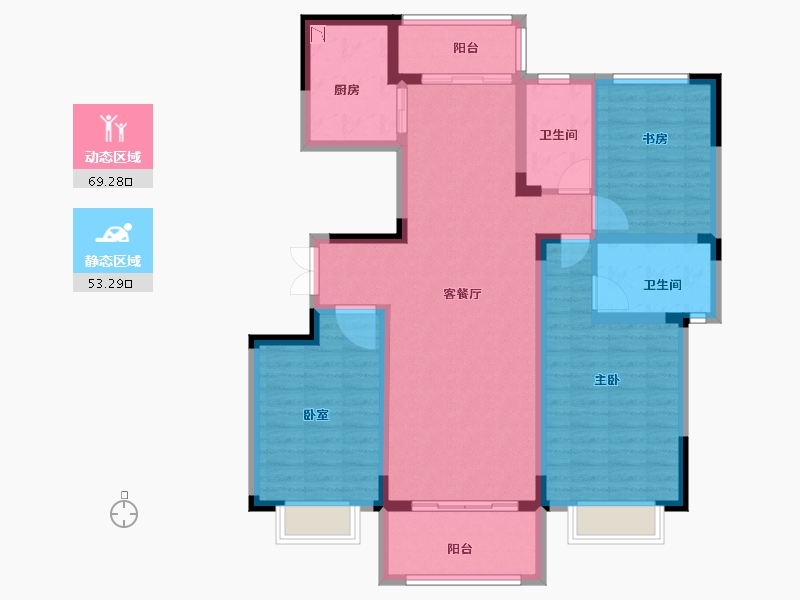 河南省-洛阳市-恒泰中心-109.54-户型库-动静分区