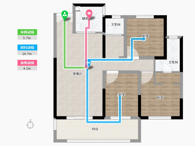 河南省-安阳市-久巢阿丽拉花园-93.00-户型库-动静线