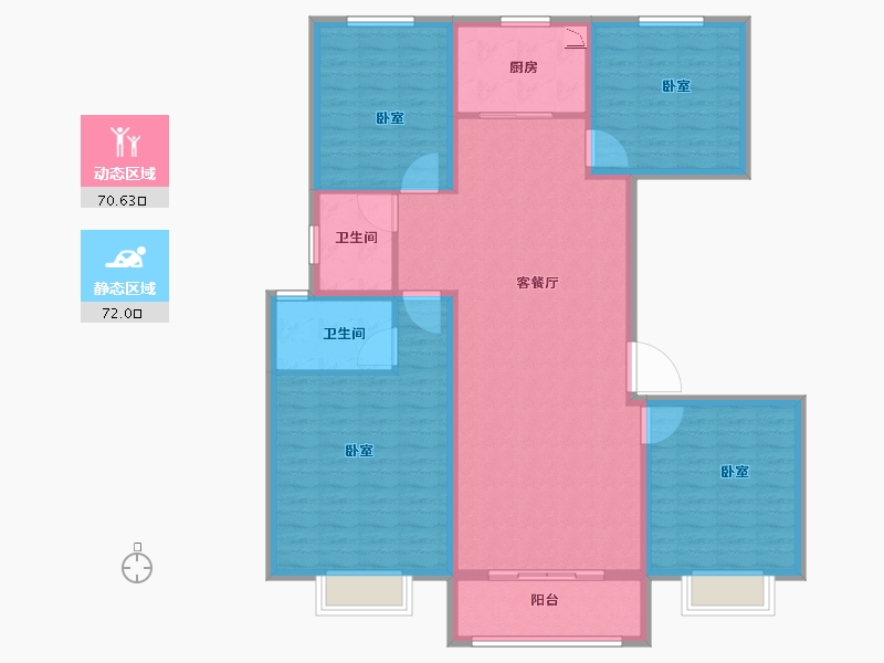 河南省-安阳市-内黄嘉洲城-129.38-户型库-动静分区