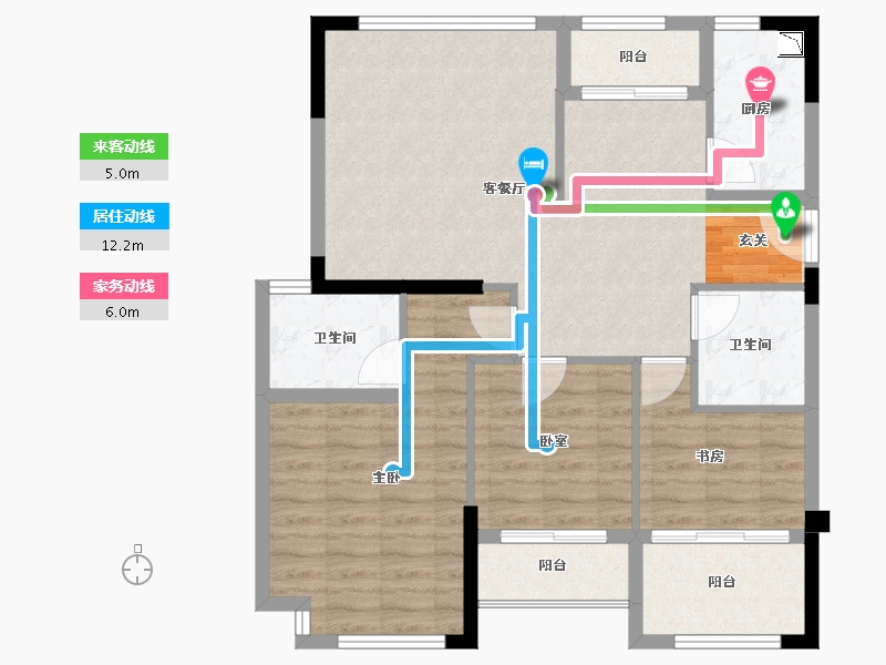 福建省-漳州市-平和御龙湾-89.99-户型库-动静线