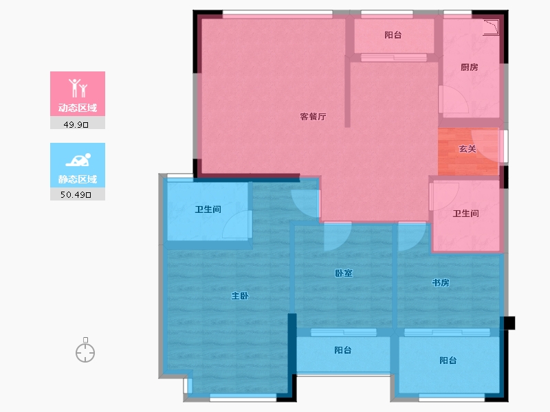 福建省-漳州市-平和御龙湾-89.99-户型库-动静分区