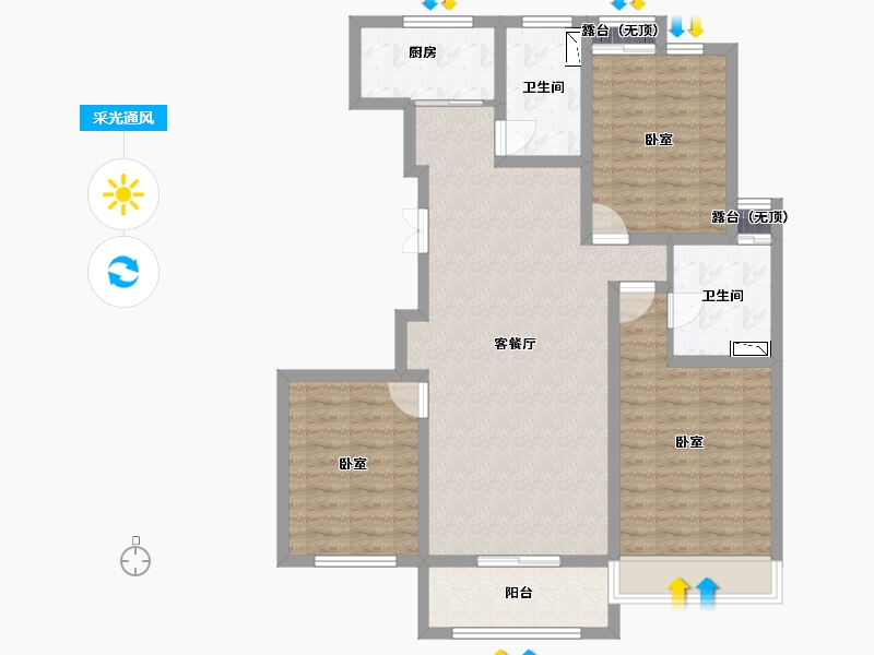 山东省-菏泽市-鑫源麗水城-98.13-户型库-采光通风