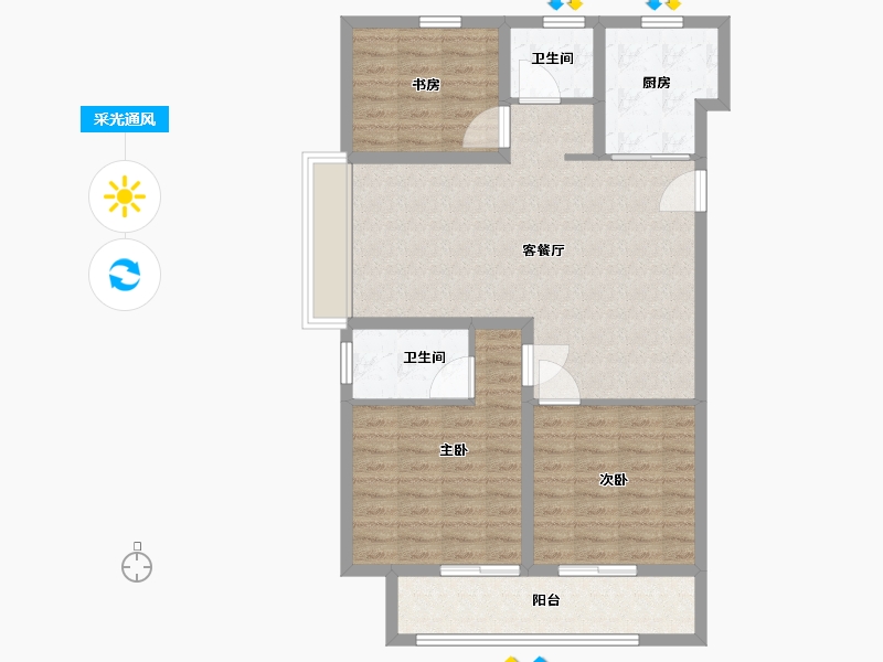 山东省-青岛市-中高名人书苑-92.00-户型库-采光通风