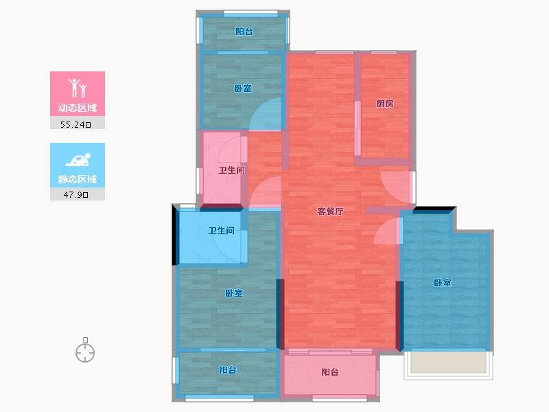 河南省-郑州市-禹洲嘉誉风华-92.01-户型库-动静分区