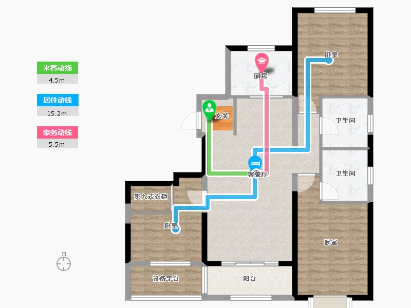 山东省-烟台市-中节能朗庭-105.00-户型库-动静线