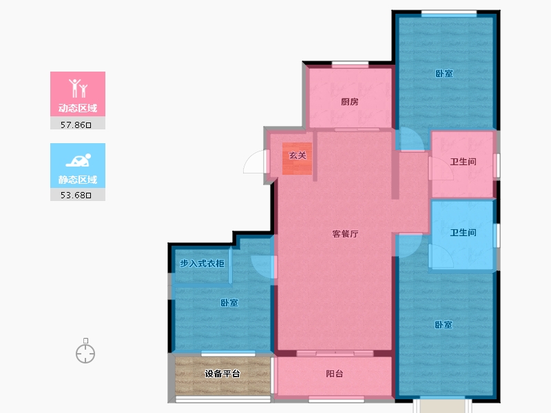 山东省-烟台市-中节能朗庭-105.00-户型库-动静分区