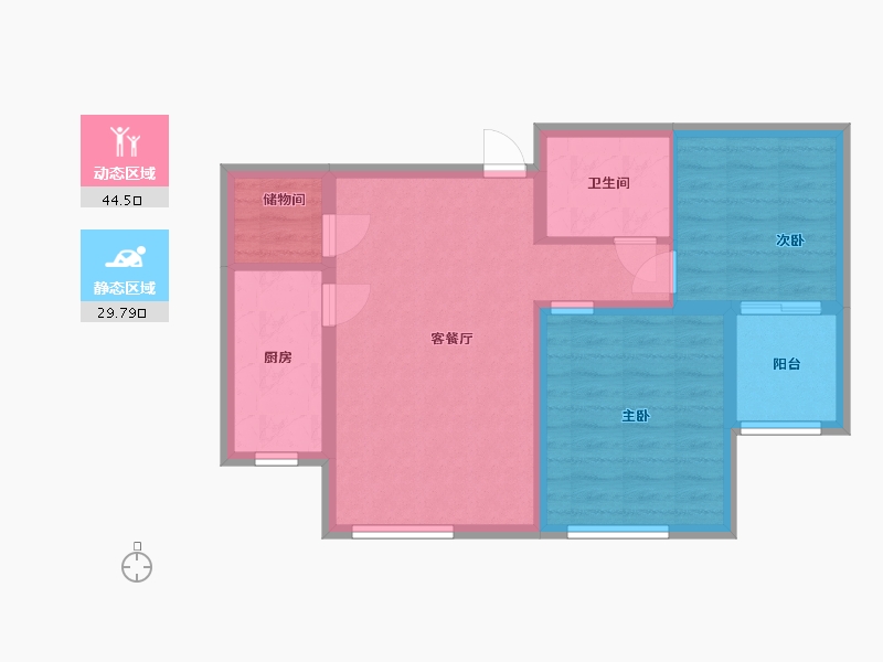 山东省-潍坊市-中房幸福名都-66.00-户型库-动静分区