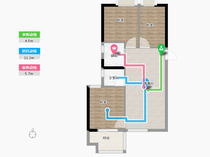 福建省-宁德市-逸涛东湖澜悦-72.57-户型库-动静线