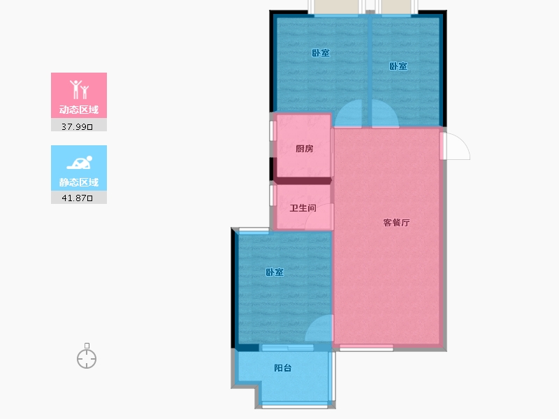 福建省-宁德市-逸涛东湖澜悦-72.57-户型库-动静分区