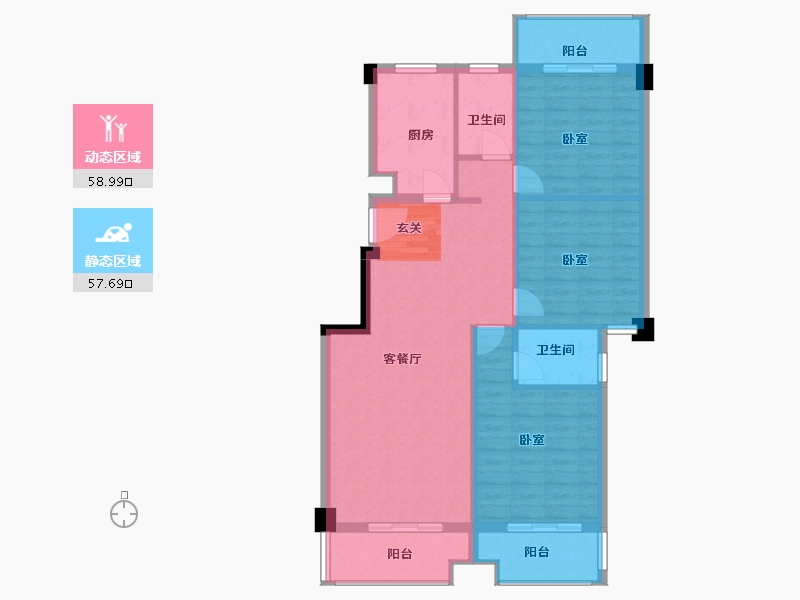 福建省-漳州市-兴博广场-106.84-户型库-动静分区